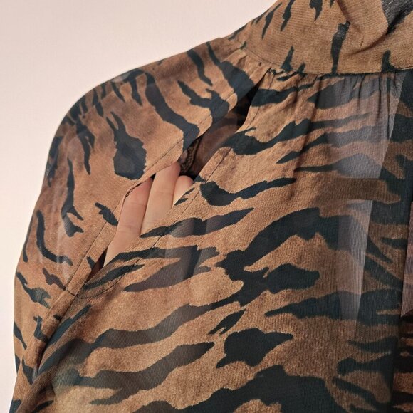 Diab'less Vintage Tiger Print Sheer Blouse size 2. Made in France - Picture 3 of 11